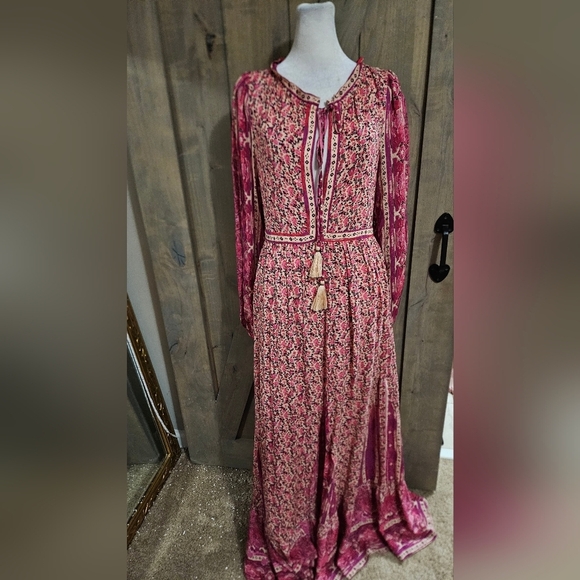 FREE PEOPLE Happy Feelings Midi/maxi Dress. Floral Pink/purple Multi. Size XS - Picture 14 of 16